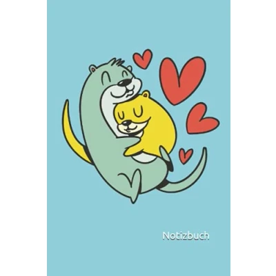 Image of Notizbuch: Otter Notizbuch 6x9 Zoll DIN A5 100 Seiten liniert Mader Notizheft Fischotter Tagebuch Tier Schreibheft Seeotter Geschenk