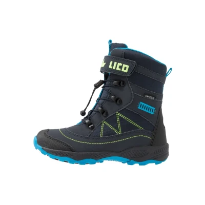 Image of LICO Sundsvall VS Winter boots for kids, Size: 10/10.5K, Marine/blau/lemon Imitation leather/ textile
