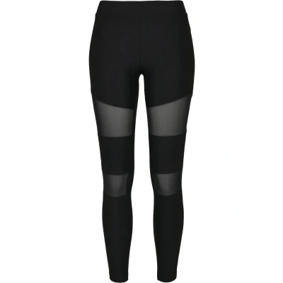 Image of Urban Classics Women&#039;s Ladies Tech Mesh Rib Leggings, Black, 5XL Slim