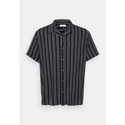 Image of Jack &amp; Jones Jjejeff Stripe Resort Shirt Shirt, Men&#039;s, Size: XL, Black