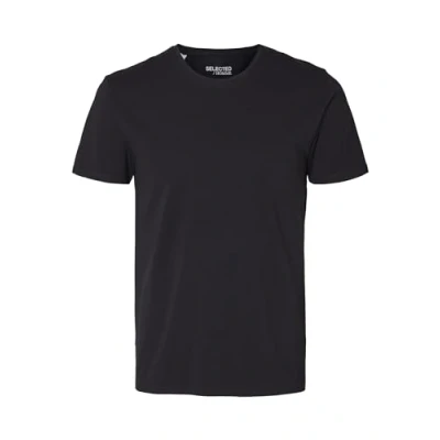 Image of Selected Homme Basic Tshirt, Men&#039;s, Size: Small, Black