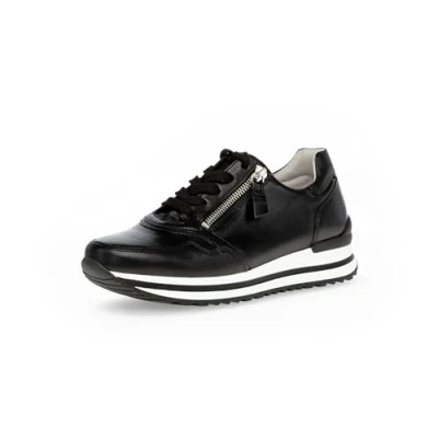 Image of Gabor Women&#039;s Low Top Trainers, Shoes, Comfortable Extra Width (H), Black 27, 40 EU