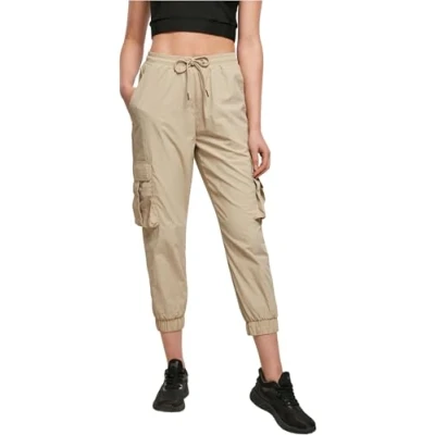 Image of Urban Classics HIGH Waist Crinkle Cargo trousers, Size: XXL, Concrete