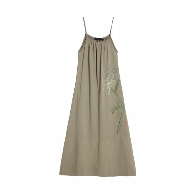 Image of Desigual Straight Neckline Day dress, Women&#039;s, Size: 10, Green