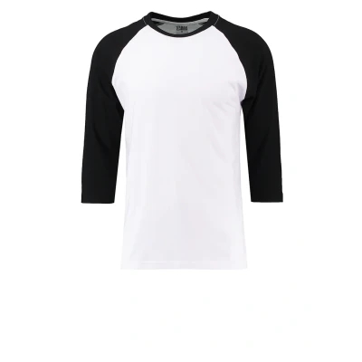 Image of Urban Classics Contrast 3/4 Sleeve Raglan Long sleeved top, Men&#039;s, Size: XXL, White/black
