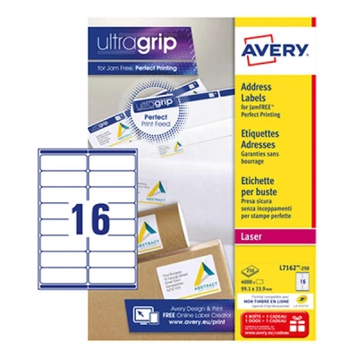 Image of Avery L7162 250 QuickPEEL Address Label 99x34mm (4000Labels)