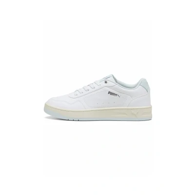 Image of Puma Women&#039;s Court Classy Sneaker, White Sea Glass Silver, 3.5 UK