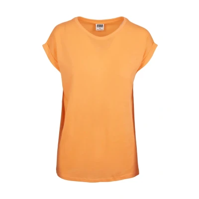 Image of Urban Classics Extended Shoulder Basic Tshirt, Women&#039;s, Size: XS, Papaya