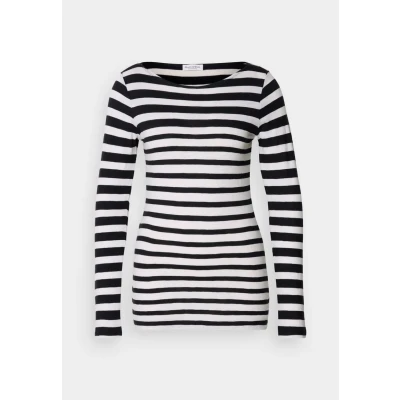 Image of Marc O&#039;Polo Long Sleeve BOAT NECK Striped sleeved top, Women&#039;s, Size: Small, Black/white
