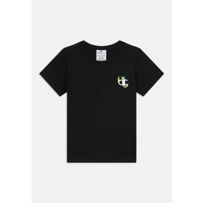 Image of Champion Graphic CREW NECK Print Tshirt for kids, Size: 3 4y, Black