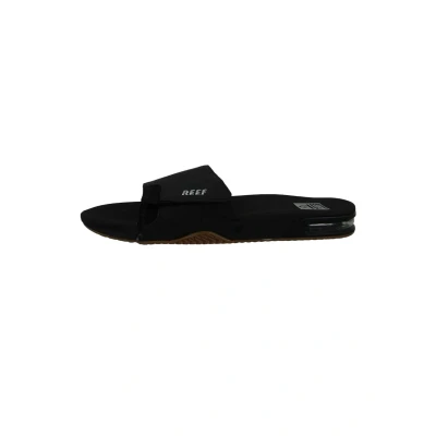 Image of Reef Fanning Slippers, Men&#039;s, Size: 6, Black silver Textile/synthetics