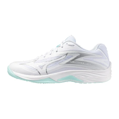 Image of Mizuno Lightning STAR Z7 Unisex Volleyball shoes for kids, Size: 4.5, White/blue tint