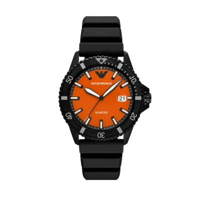 Image of Emporio Armani World Explorer Watch, Men&#039;s, Size: One Size, Black