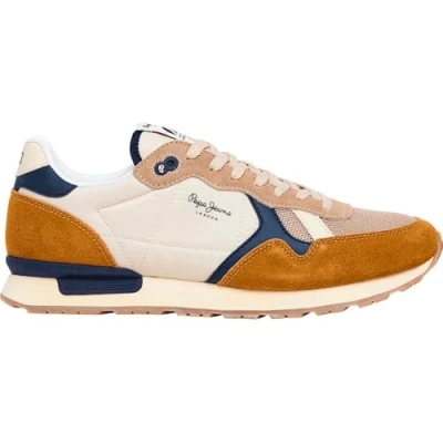 Image of Pepe Jeans BRIT CAMP Trainers, Men&#039;s, Size: 8, Tobacco brown Leather/synthetics