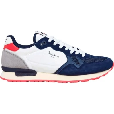 Image of Pepe Jeans BRIT CAMP Trainers, Men&#039;s, Size: 8, Navy Leather/synthetics