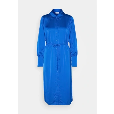 Image of Vila Women&#039;s Viellette L/S Shirt Dress Noos Blouse, Lapis Blue, 38