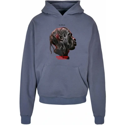 Image of Mister Tee Men&#039;s Flying High Heavy Oversize Hoodie Hooded Sweatshirt, Vintage Blue., XL