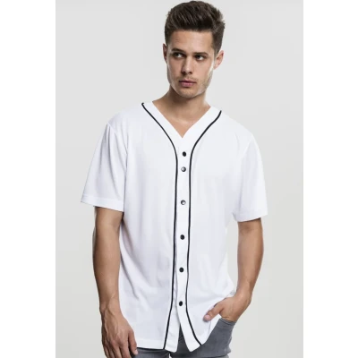 Image of Urban Classics Baseball Shirt, Men&#039;s, Size: Large, White