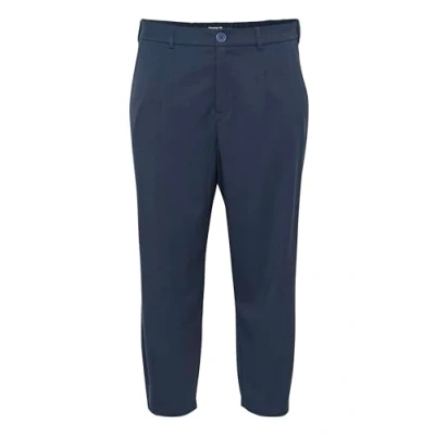 Image of KAFFE CURVE Pants Suiting KCmerla Women&#039;s Trousers Size Sizes Wide Leg Business High Waist Trousers, Midnight Navy, 24
