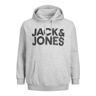 Image of Jack &amp; Jones Jjecorp LOGO PS Hoodie, Men&#039;s, Size: 4XL, Light grey melange