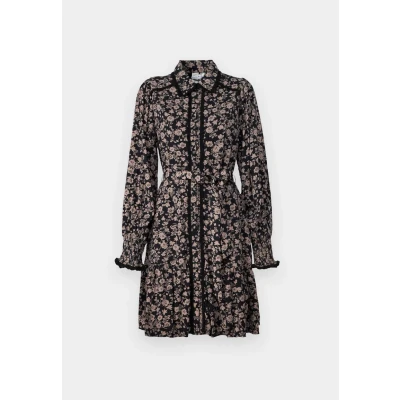 Image of YAS Yastilera Shirt Dress dress, Women&#039;s, Size: XS, Black/tilera fungi