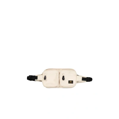 Image of Alpha Industries Label Waist Bum bag, Size: One Size, Vintage white