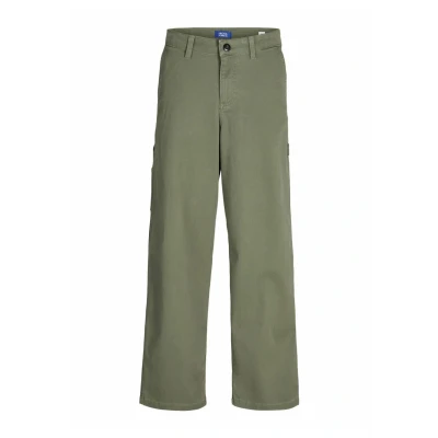 Image of JACK &amp; JONES Boy&#039;s Jpstalex Co Jjcarpenter Pants Noos Jnr Trouser, Dusty Olive/Detail:stitching W. Dtm, 140