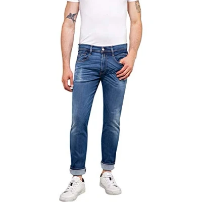 Image of Replay Anbass Hyper Slim fit jeans, Men&#039;s, Size: 28x32, Medium blue