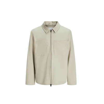 Image of JACK &amp; JONES Men&#039;s Jcocollective Zac Overshirt Ls Noos Shirt, Moonbeam, XL