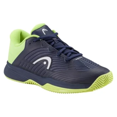 Image of Head Revolt PRO 4.5 CLAY Junior Unisex Multicourt tennis shoes for kids, Size: 6, Navy/lime Synthetics/textile