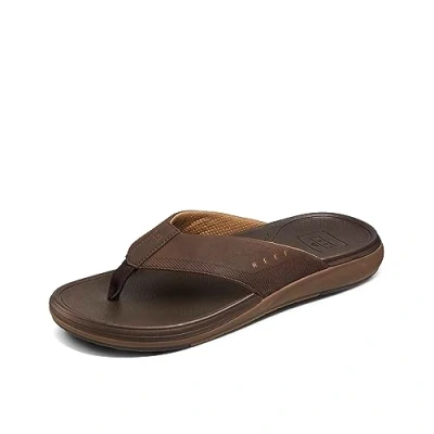 Image of Reef Cushion Norte Tbar sandals, Men&#039;s, Size: 7, Dark brown Leather