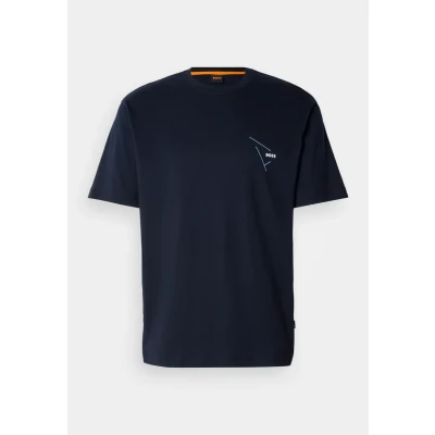 Image of BOSS Section Print Tshirt, Men&#039;s, Size: Large, Dark blue