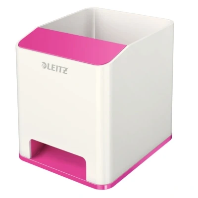 Image of Leitz 53631023 Sound pencil case (sound amplification function, WOW) white/metallic pink