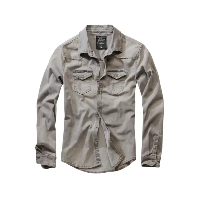 Image of Brandit Herren Riley Denimshirt Shirt, Men&#039;s, Size: 4XL, Grey