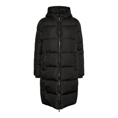 Image of Pieces Pcbee NEW LONG Puffer BC Winter coat, Women&#039;s, Size: Medium, Black
