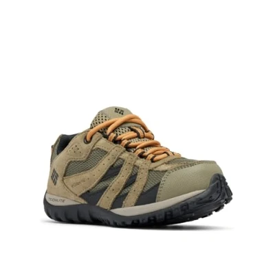 Image of Columbia Childrens Redmond Waterproof Unisex Hiking shoes for kids, Size: 8.5K, Stone green Leather/synthetics