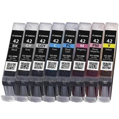 Image of Canon CLI 42 Black and Colour 8 Ink Cartridge Combo Pack 6384B010