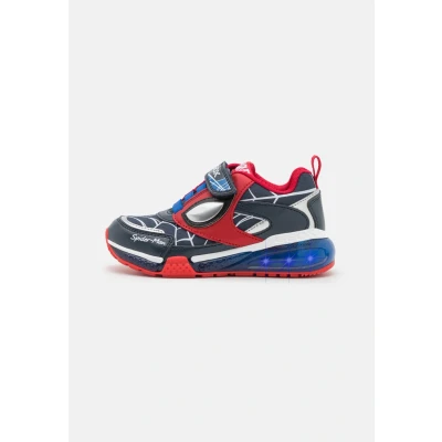 Image of Geox Marvel Spiderman Light UP Bayonyc BOY Trainers for kids, Size: 12.5K, Royal/red Imitation leather/ textile