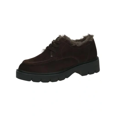 Image of CAPRICE Women&#039;s Leather Block Heel Lace Up Shoes, Dk Brown Suede, 6.5 UK