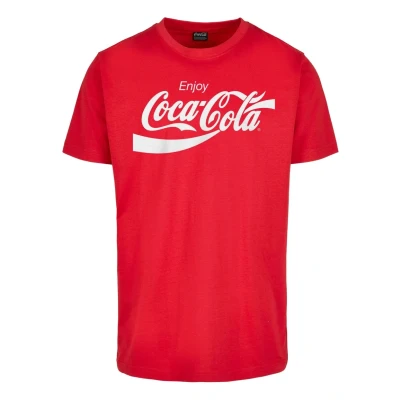 Image of Merchcode COCA COLA LOGO Print Tshirt, Men&#039;s, Size: Small, Cityred