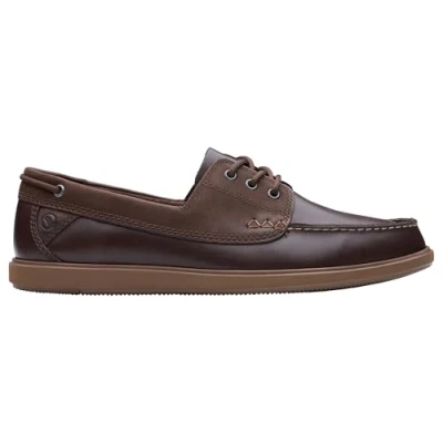 Image of Clarks Bratton Boat shoes, Men&#039;s, Size: 9.5, Dark brown Leather
