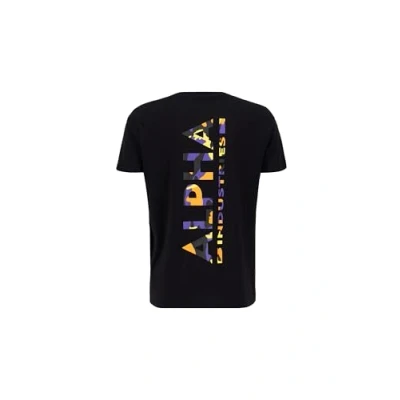Image of Alpha Industries BACK Print Tshirt, Men&#039;s, Size: Medium, Blackorange