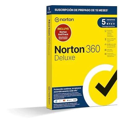 Image of Norton 360 Deluxe AntiTrack 2024 Antivirus Software for 5 Devices and 15 Months Subscription with Auto Renewal, Dark Web Monitoring, Secure VPN Password Manager