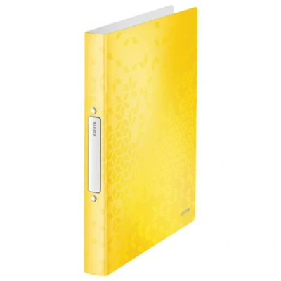 Image of Leitz 2 Ring Binder, Holds up to 190 Sheets, Wow Range, 25 mm Spine, 42570016 A4, Yellow