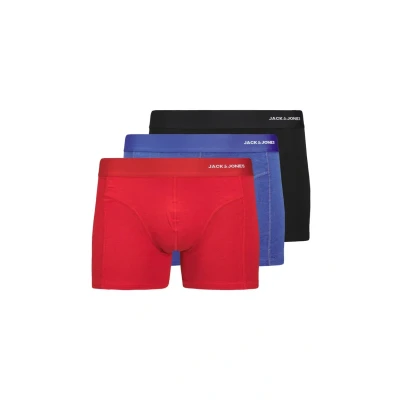 Image of Jack &amp; Jones Jacnyjah Trunks 3 PACK Trunks, Men&#039;s, Size: Small, Black/dazzling blue/salsa