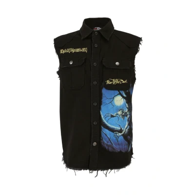 Image of Brandit Men&#039;s Iron Maiden Vintage Shirt Sleeveless Fotd, Black, XL