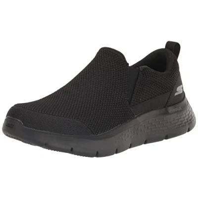 Image of Skechers Men&#039;s Go Walk Flex Impeccable Ii Trainers, Black Textile, 9.5 UK