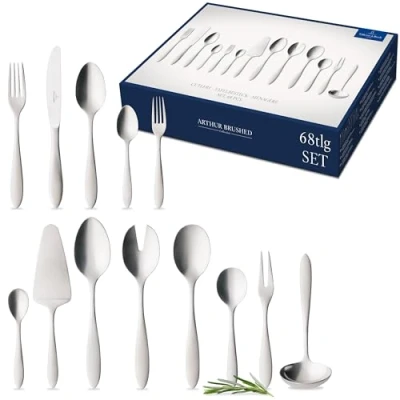 Image of Villeroy &amp; Boch Cutlery Set Arthur Brushed 68 Piece