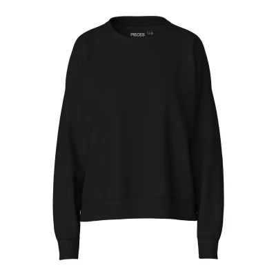 Image of Pieces Pcchilli Sweatshirt, Women&#039;s, Size: Medium, Black