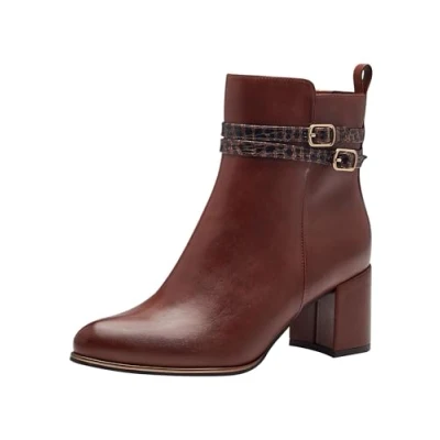 Image of Marco Tozzi Ankle boots, Women&#039;s, Size: 5, Cognac comb Synthetics